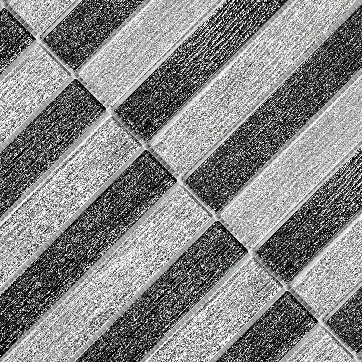 Shimmery Textured Black and White Glass Backsplash Tile BA8024 11