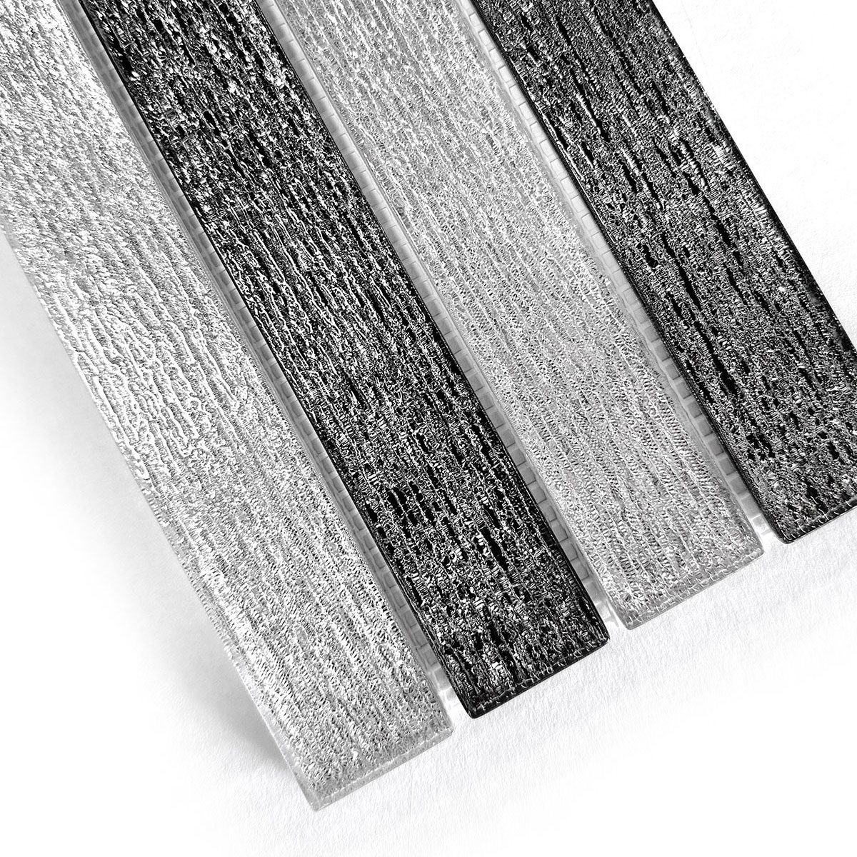 Shimmery Textured Black and White Glass Backsplash Tile BA8024 12