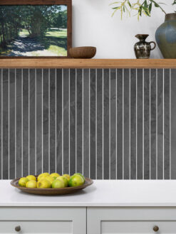 White Countertop with Black Modern Backsplash Tile BA1081