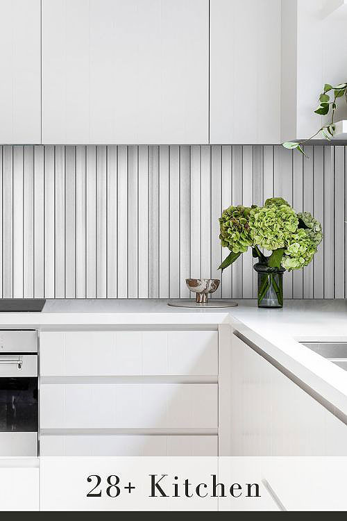 Backsplash for Modern White Cabinets