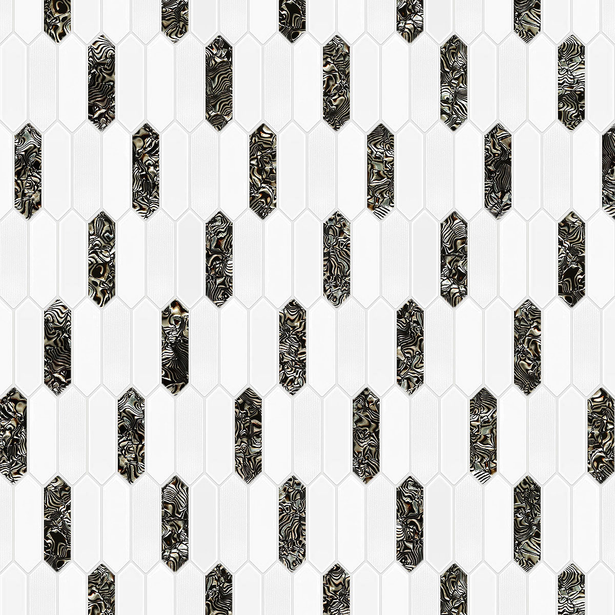 Glass Brown Pearl Picket Backsplash Tile BA6708 6