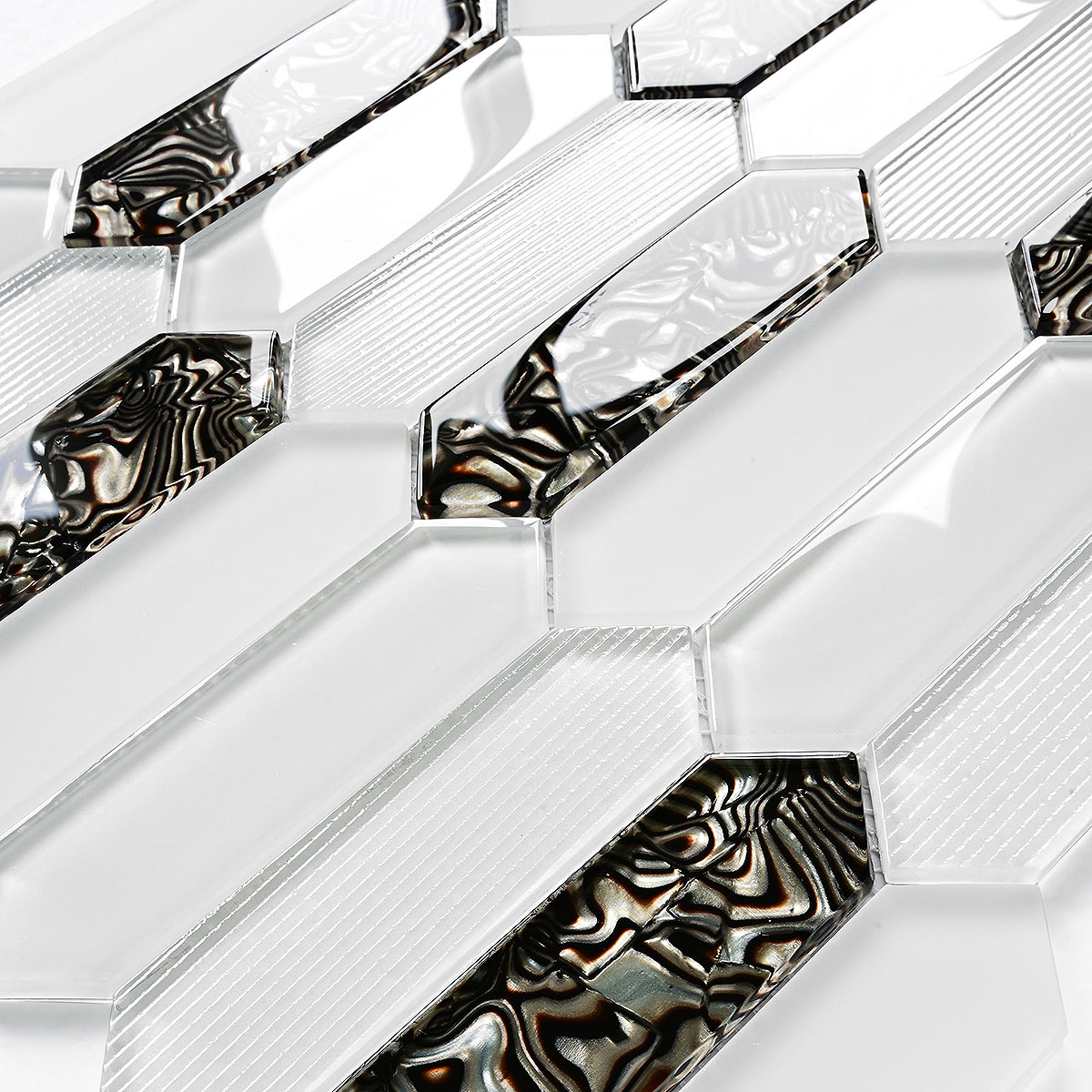 Glass Brown Pearl Picket Backsplash Tile BA6708 7