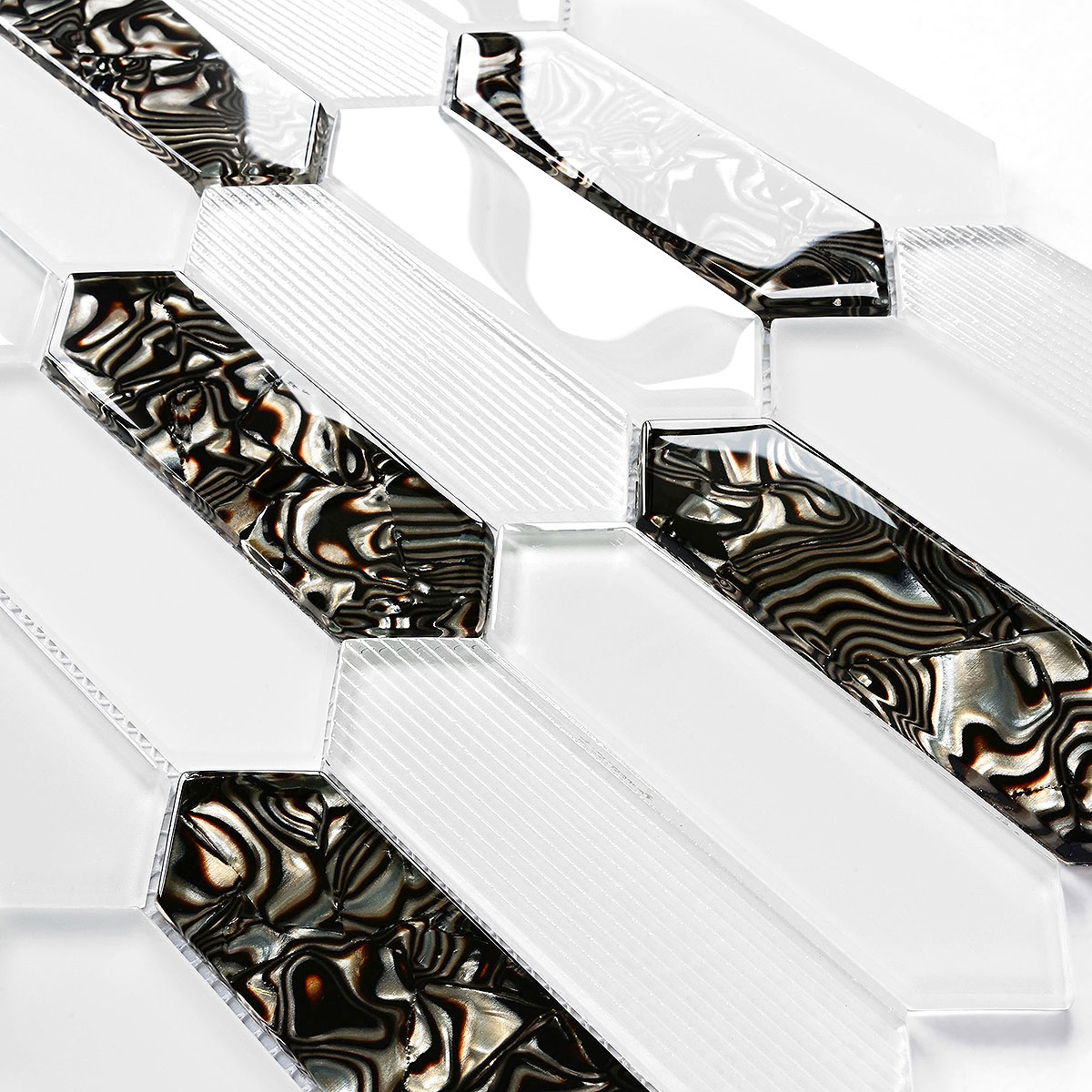 Glass Brown Pearl Picket Backsplash Tile BA6708 8