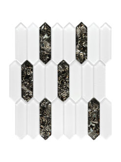 Glass Brown Pearl Picket Backsplash Tile BA6708 mosaic