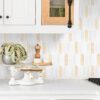 Glass Gold Pearl Picket Backsplash Tile BA6711