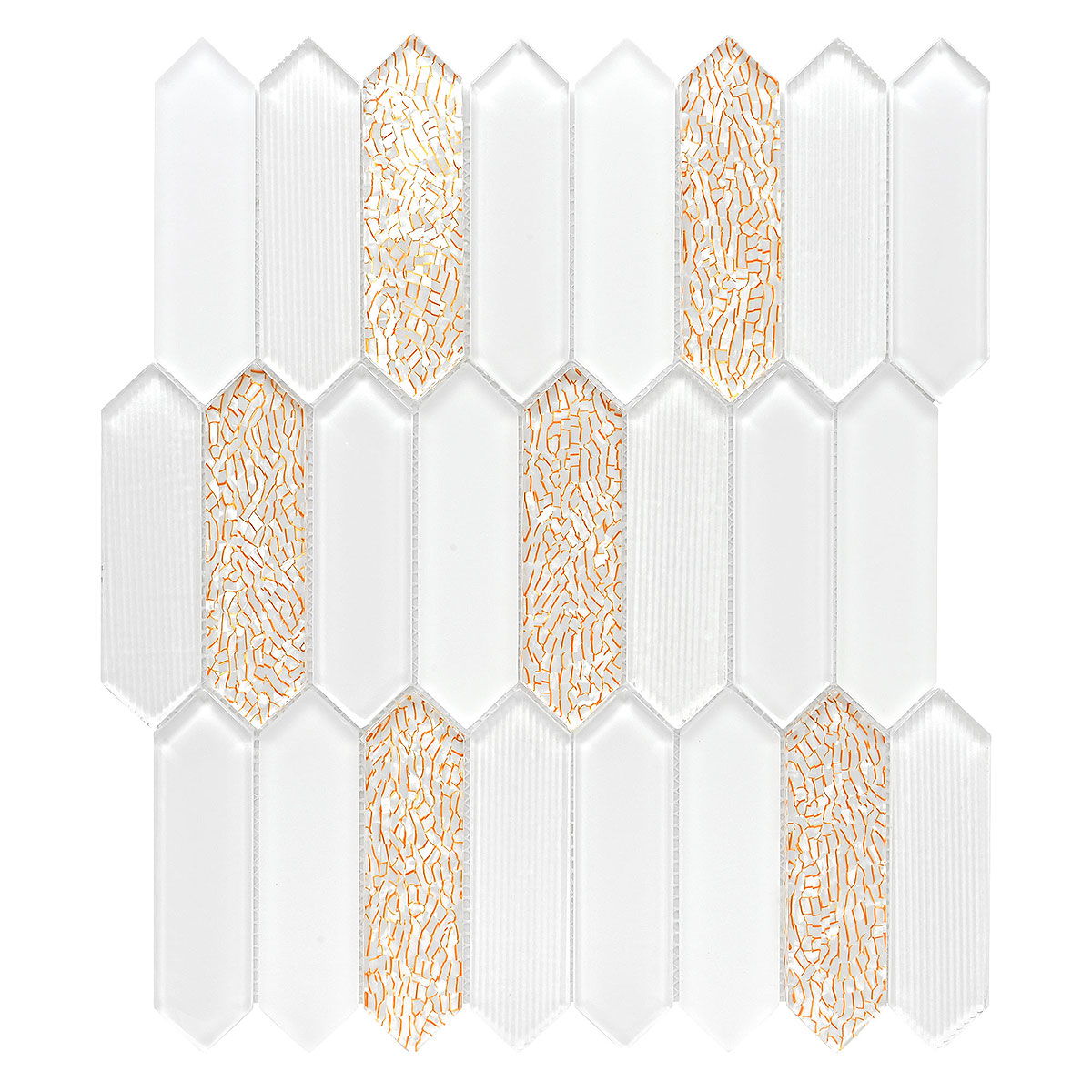 Glass Gold Pearl Picket Backsplash Tile BA6711 2