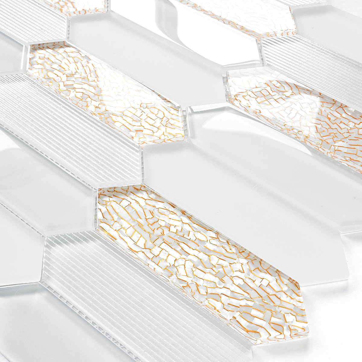 Glass Gold Pearl Picket Backsplash Tile BA6711 7