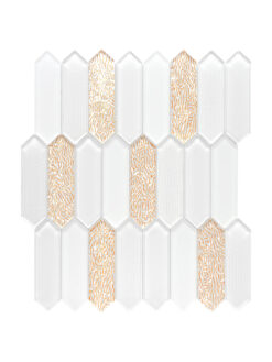 Glass Gold Pearl Picket Backsplash Tile BA6711 mosaic