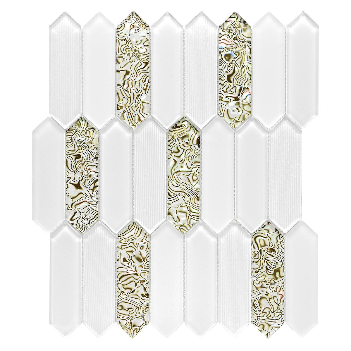 Glass Green Pearl Picket Backsplash Tile BA6710 5