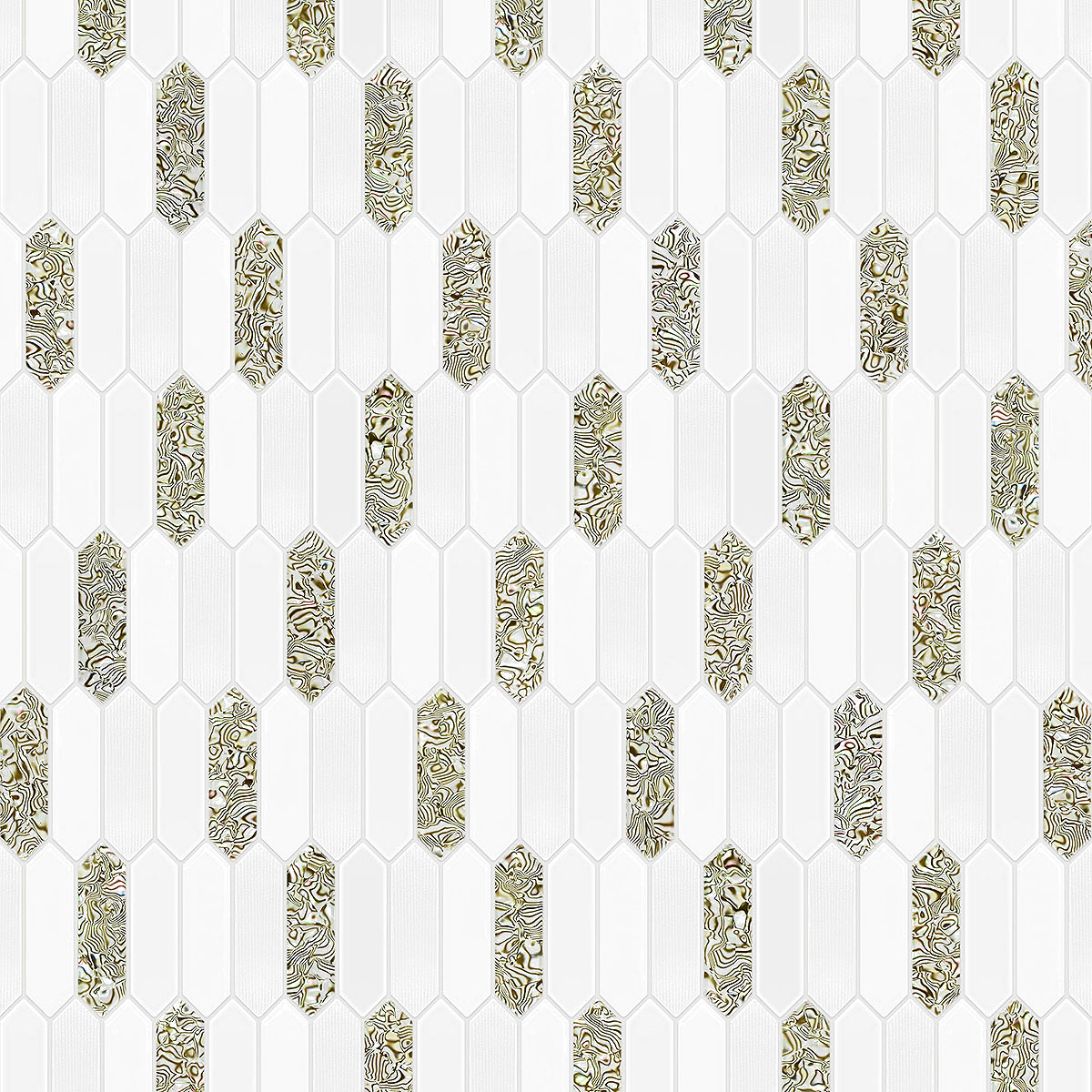 Glass Green Pearl Picket Backsplash Tile BA6710 6