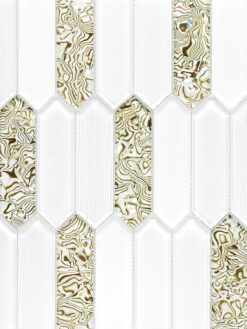 Glass Green Pearl Picket Backsplash Tile BA6710 9