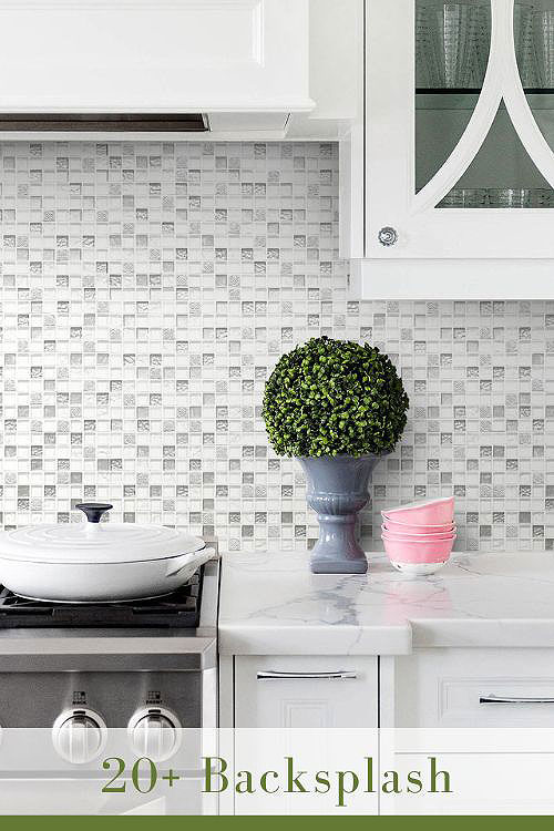 Modern White Glass Backsplash