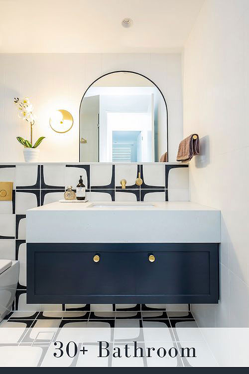 Black and White Bathroom Backsplash