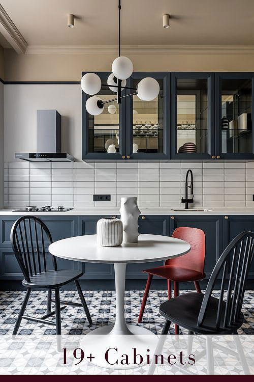 Gray Cabinets with Brass Hardware