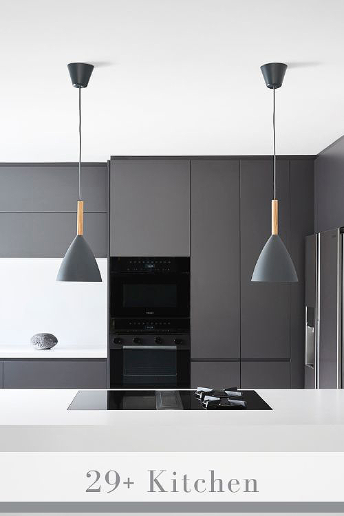 Kitchen with Black Stainless Steel Appliances