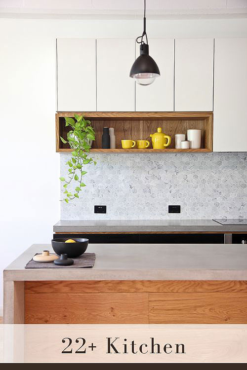 Marble Backsplash with Dark Countertops