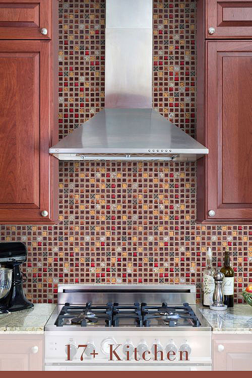 Modern Backsplash for Wood Cabinets