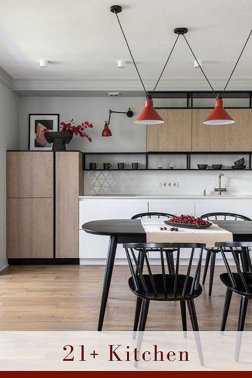 Modern Backsplash with White Cabinets