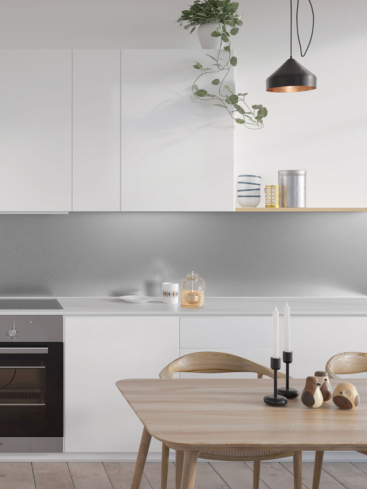 Modern Kitchen Silver Steel Metal Groutless Backsplash Tile BA8802