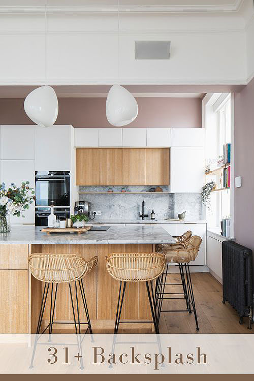 Modern Stone Backsplash
