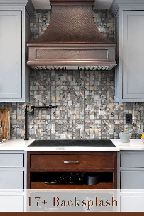 Silver Tile Backsplash