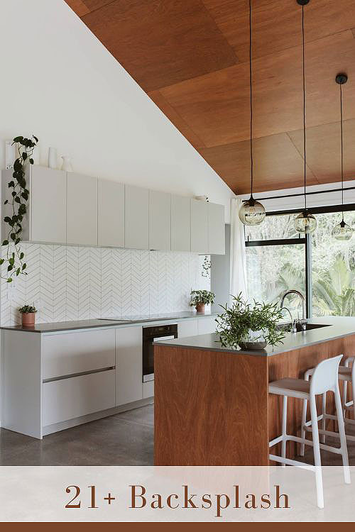 White Chevron Backsplash Ideas