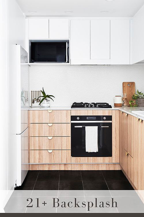 White Penny Tile Backsplash