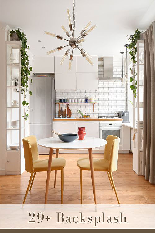 White Porcelain Tile Backsplash