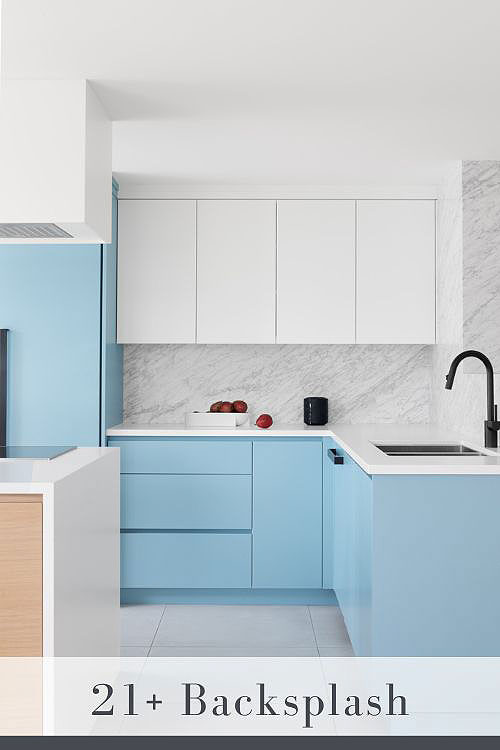 White Stone Backsplash
