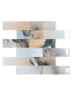 Blue Brown Subway Glass Backsplash Tile 1 BA8002