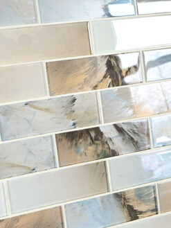 Blue Brown Subway Glass Backsplash Tile 4 BA8002