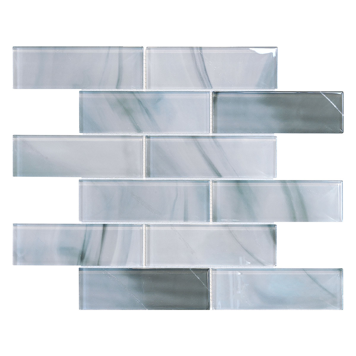 Blue Glass with Sparkle Design Subway Backsplash Tile 2 BA8010