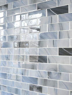 Blue Glass with Sparkle Design Subway Backsplash Tile 5 BA8010