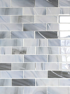 Blue Glass with Sparkle Design Subway Backsplash Tile 6 BA8010