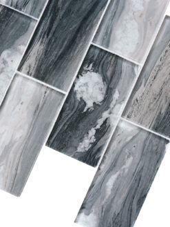 Gray Beige Colors Subway Glass Backsplash Tile 4 BA8009