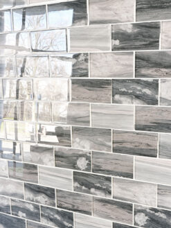 Gray Beige Colors Subway Glass Backsplash Tile 6 BA8009