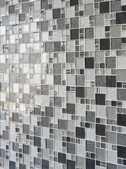 Gray Black Metallic Textured Glass Backsplash Tile 6 BA8004