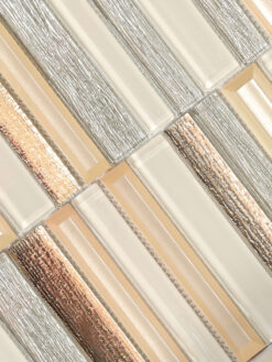 Rose Gold Beveled Edge Glass Backsplash Tile 5 BA8006