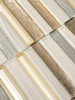 Rose Gold Beveled Edge Glass Backsplash Tile 6 BA8006