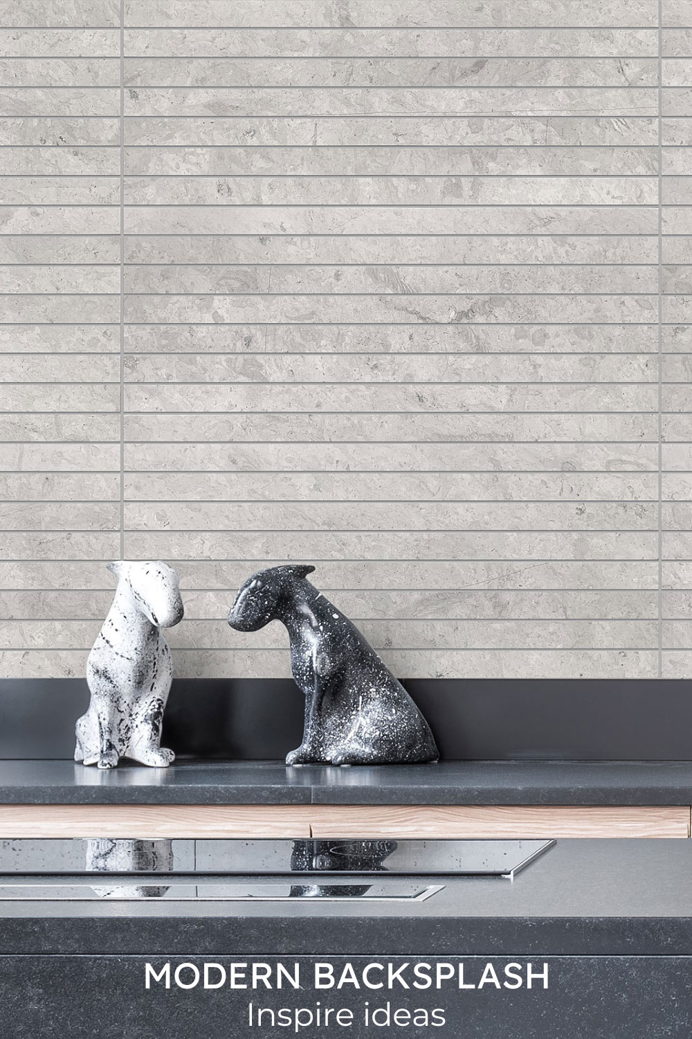 modern backsplash tile black countertop