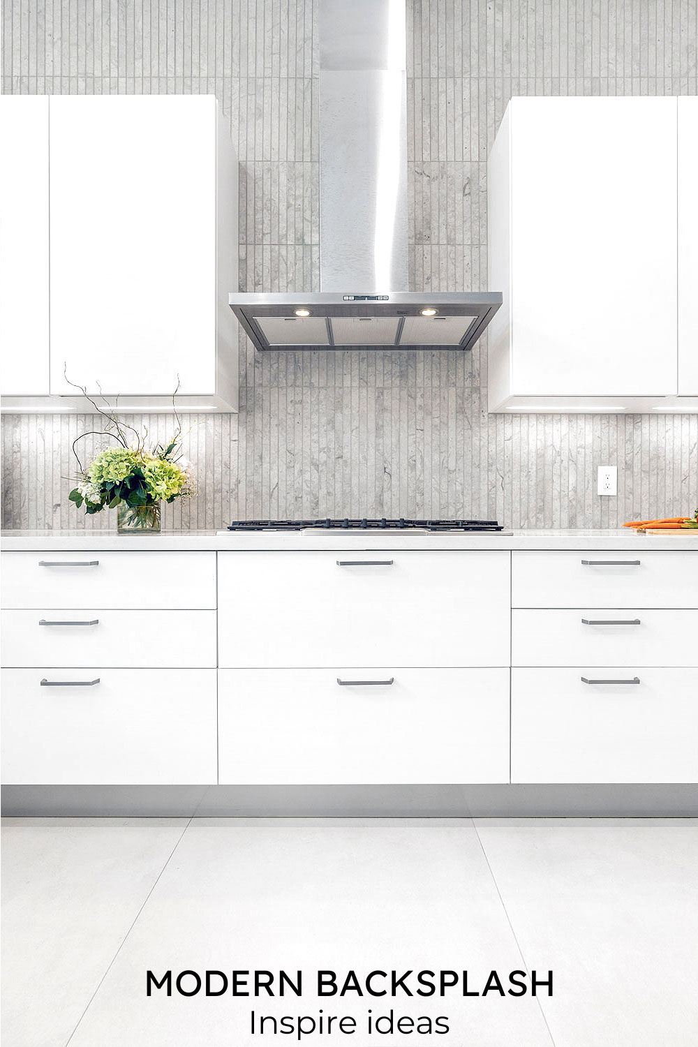 modern backsplash tile white color cabinets