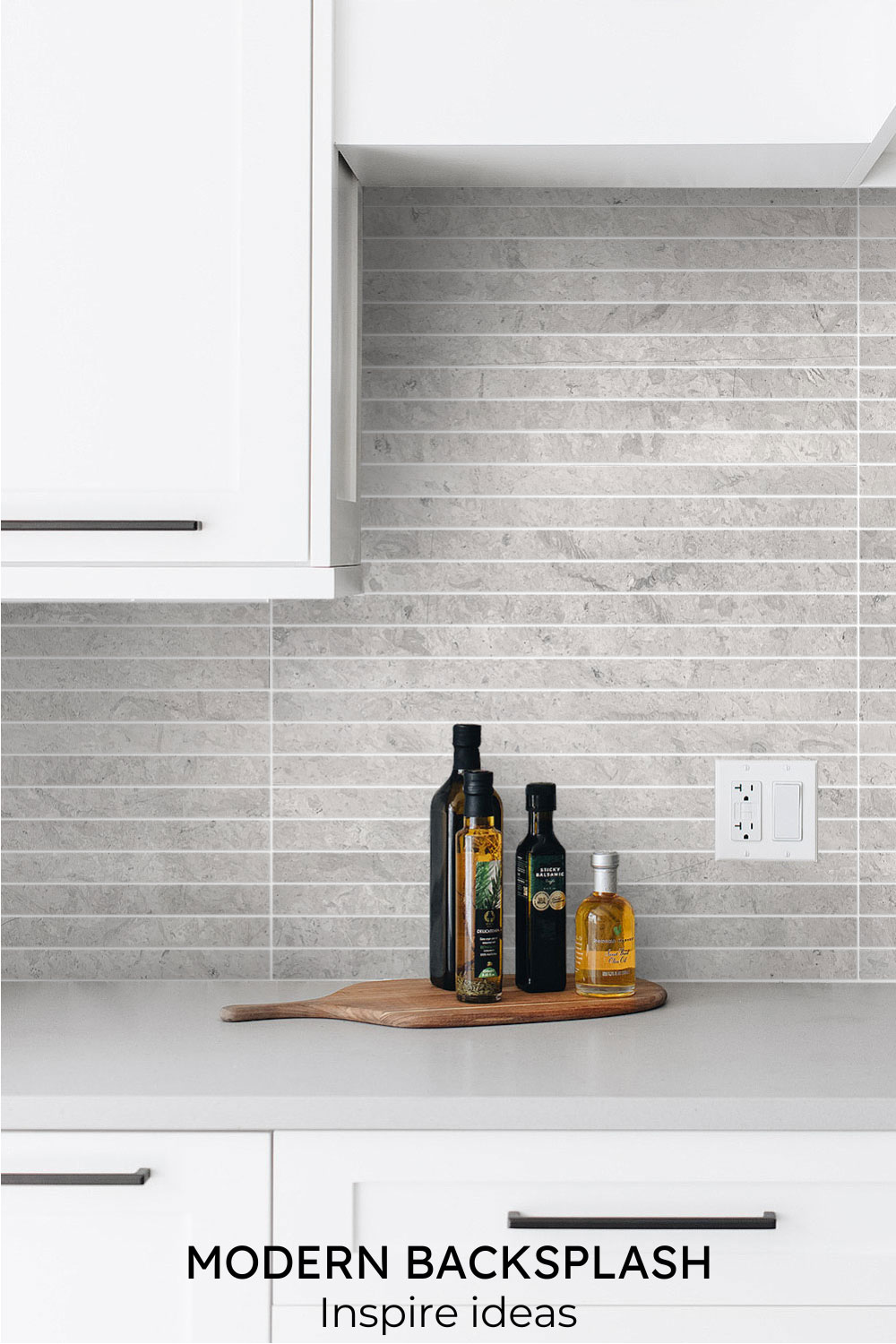modern quartz countertop cabinet with backsplash tile