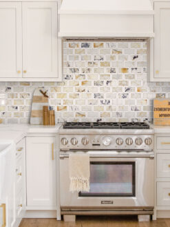 Beige Cabinet Multi Color Marble Backsplash Tile BA6330
