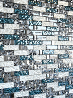 Blue White Subway Glass Backsplash Tile BA8011 6