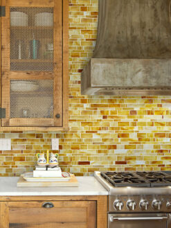 Brown Cabinet Honey Onyx Glass Subway Mosaic Tile BA7017