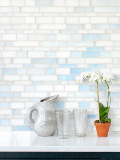 Pearl Glass Subway Hand Cut Artisan Mosaic Tile BA7016