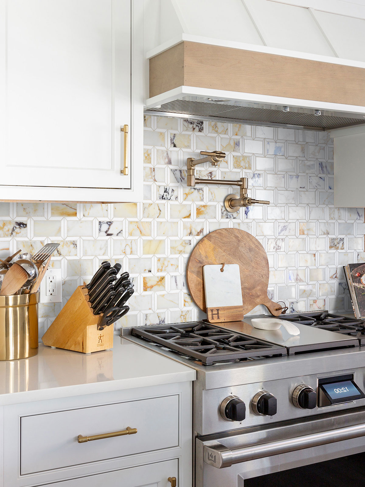 Quartz Countertop Multi Color Marble Backsplash Tile BA6330