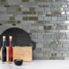 Charcoal Gray Glass Subway Hand Cut Artisan Mosaic Tile BA7018