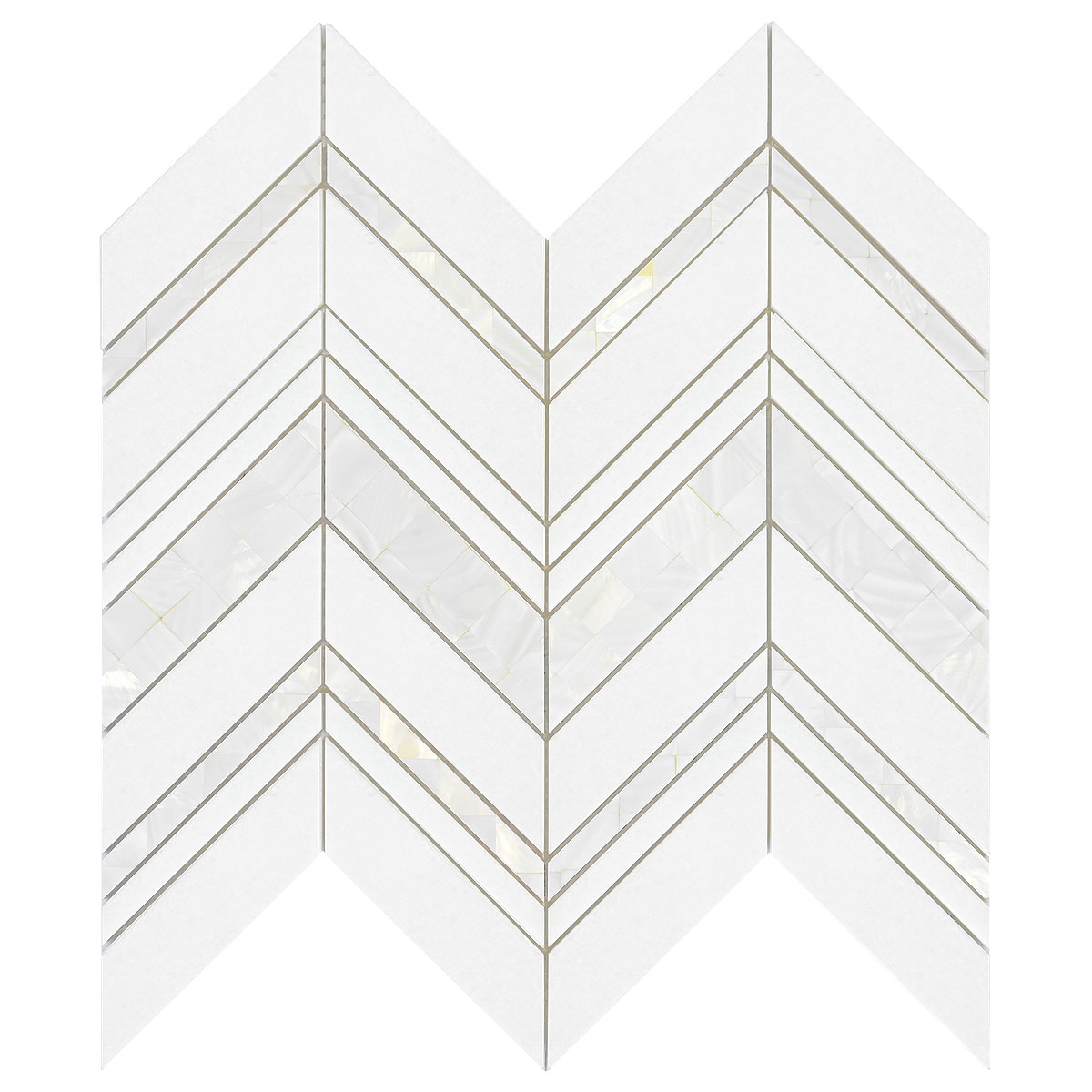 Chevron Pearl Marble Mosaic Backsplash Tile BA8030 2