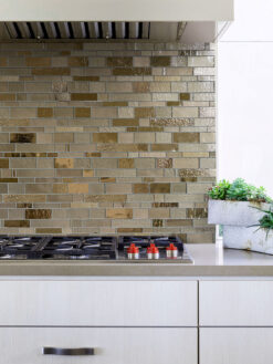 Modern Cabinet with Brown Glass Artisan Mosaic Tile BA7019
